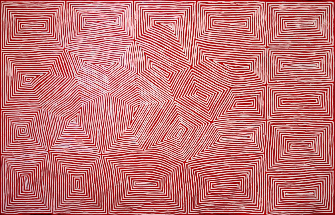 Jake Tjapaltjarri Tingari Cycle Australian Aboriginal Art Painting on canvas JT1740
