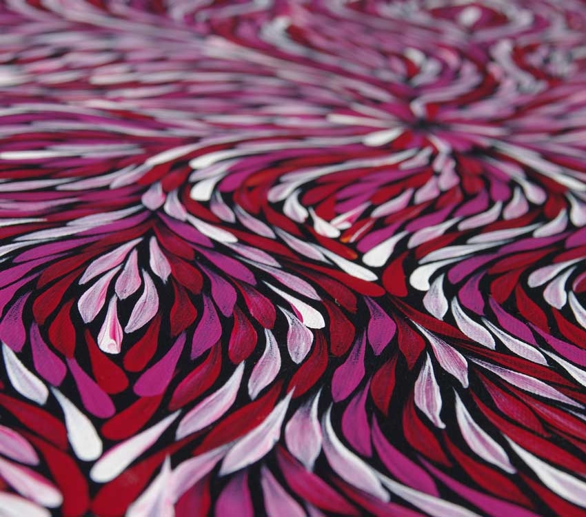 Aboriginal Art Painting on canvas by Janet Golder Kngwarreye Bush Yam Leaf JG1947