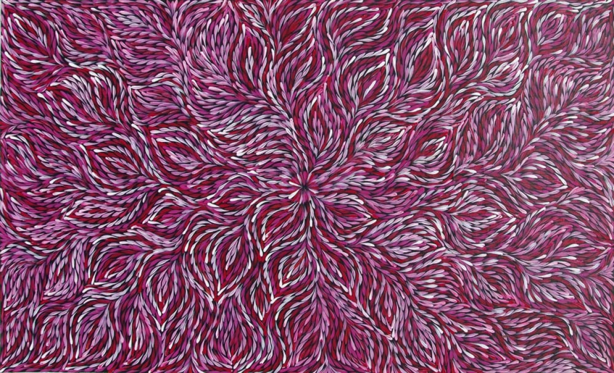 Janet Golder Kngwarreye Bush Yam Leaf Australian Aboriginal Art Painting on canvas JG1947