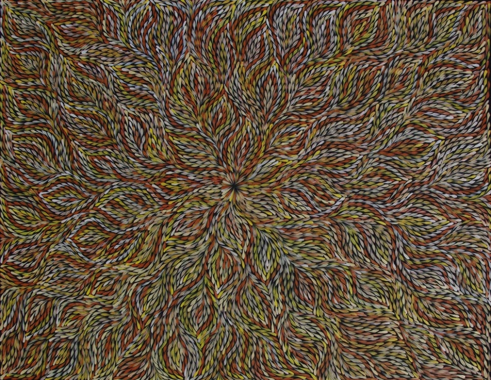 Janet Golder Kngwarreye Bush Yam Leaf Australian Aboriginal Art Painting on canvas JG1949