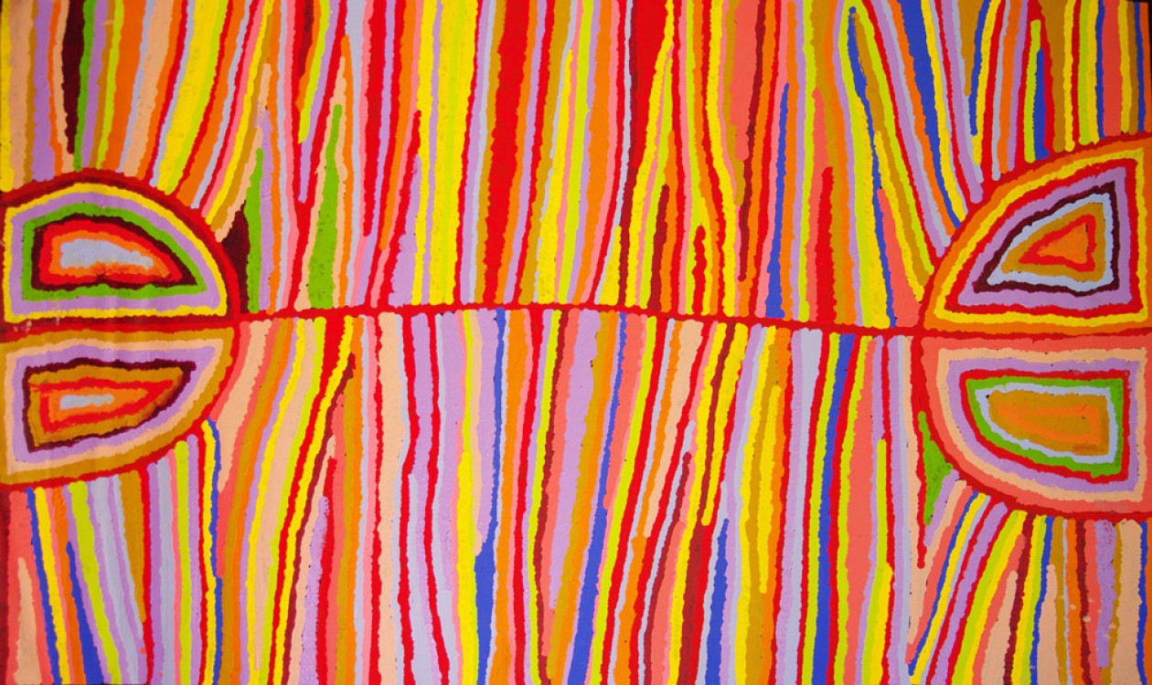 Judy Watson Napangardi Hair String Australian Aboriginal Art Painting on canvas JW1713