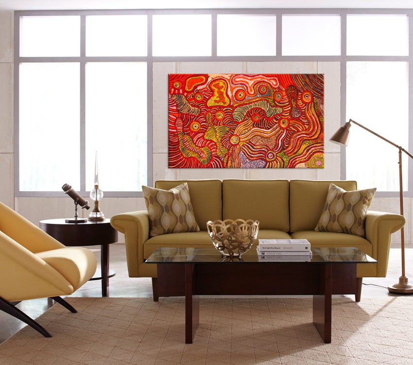 Minma Marlilu Tjukurrpa Patricia Baker Tunkin Australian Aboriginal Artwork on canvas KB1746