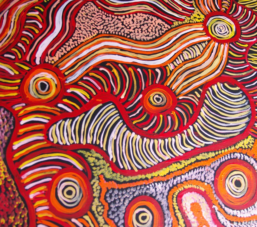 Aboriginal Art Painting on canvas by Patricia Baker Tunkin Minma Marlilu Tjukurrpa KB1746