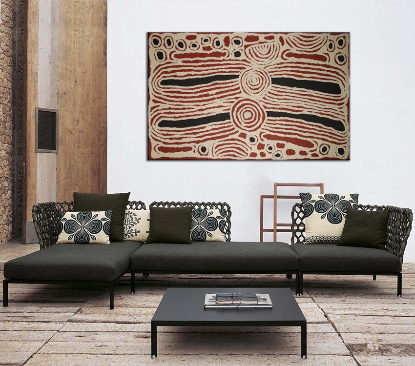 Women’s Ceremony Ningura Napurrula Australian Aboriginal Artwork on canvas NN1723
