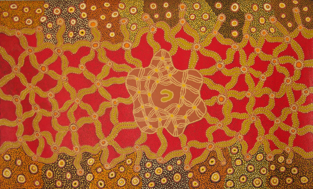 Wipana Jimmy Fire Dreaming Australian Aboriginal Art Painting on canvas WJ1774