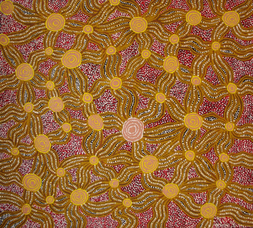 Wipana Jimmy Fire Dreaming Australian Aboriginal Art Painting on canvas WJ1775