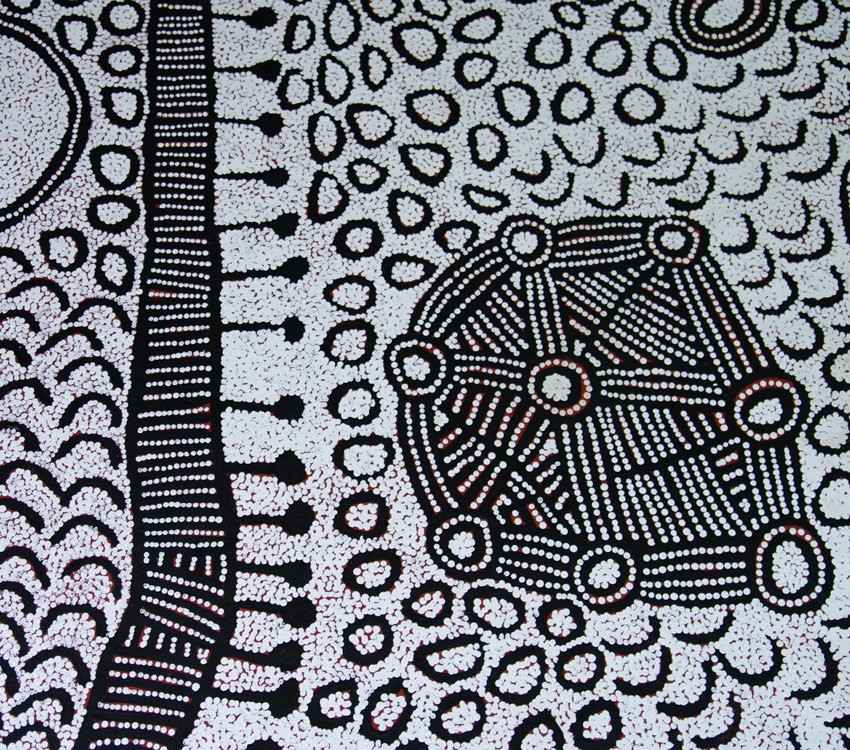 Aboriginal Art Painting on canvas by Yinarupa Gibson Nangala (Nungala) Ngaminya YN1748
