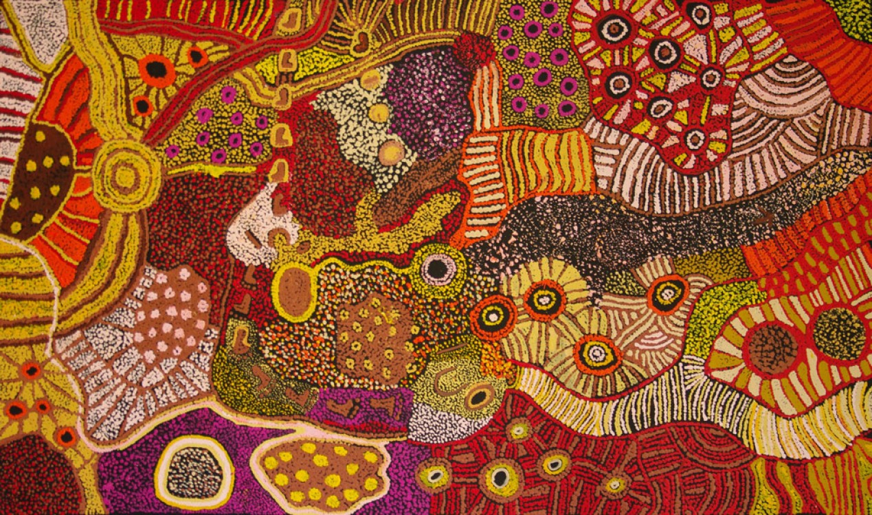 Patricia Baker Tunkin Minma Marlilu Tjukurrpa Australian Aboriginal Art Painting on canvas KB1745