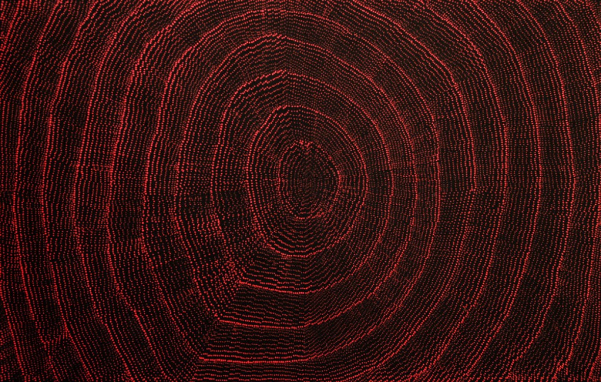 Lily Kelly Napangardi Rock Holes Australian Aboriginal Art Painting on canvas LK1893