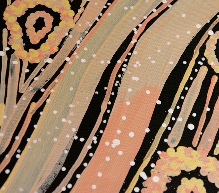 Aboriginal Art Painting on canvas by Margaret Lewis Napangardi Tali Sand Hills ML1878