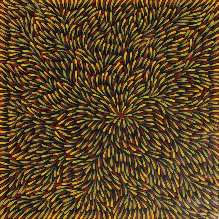 Mary Rumble Pitjara Bush Medicine Leaves Australian Aboriginal Art Painting on canvas MR1858