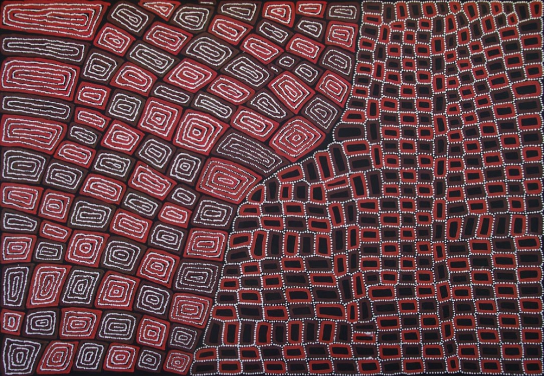 Thomas and Walala Tjapaltjarri Tingari Cycle Australian Aboriginal Art Painting on canvas WT1918