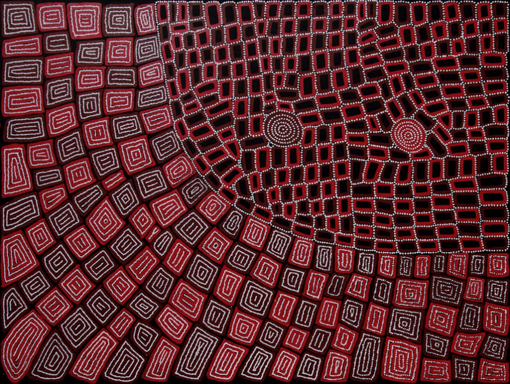 Thomas and Walala Tjapaltjarri Tingari Cycle Australian Aboriginal Art Painting on canvas WT1927