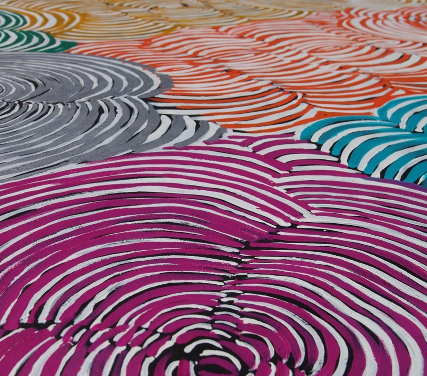 Aboriginal Artwork on canvas by Ruby Daniels Nungala Women’s Rock holes RD1941