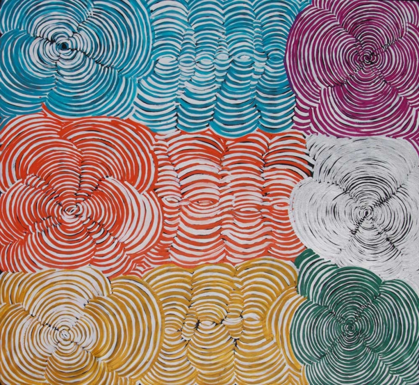 Ruby Daniels Nungala Women’s Rockholes Australian Aboriginal Art Painting on canvas RD1941