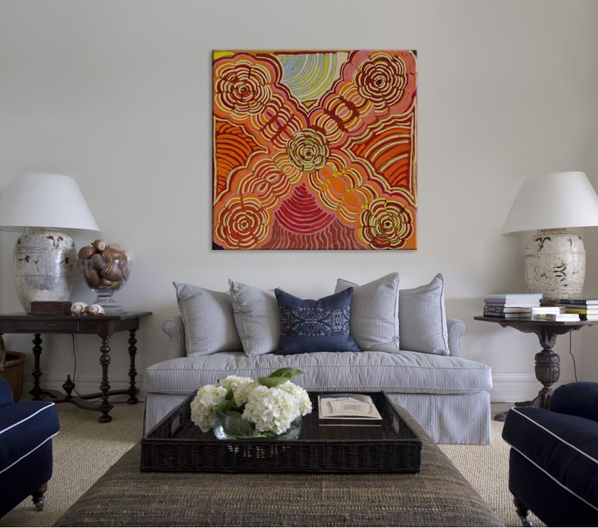 Women’s Rockholes Ruby Daniels Nungala Australian Aboriginal Artwork on canvas RD1945