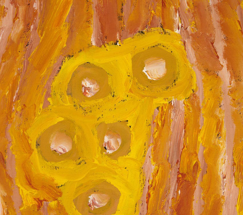 Aboriginal Art Painting on canvas by Makinti Napanangka Women’s Hair String MN1677