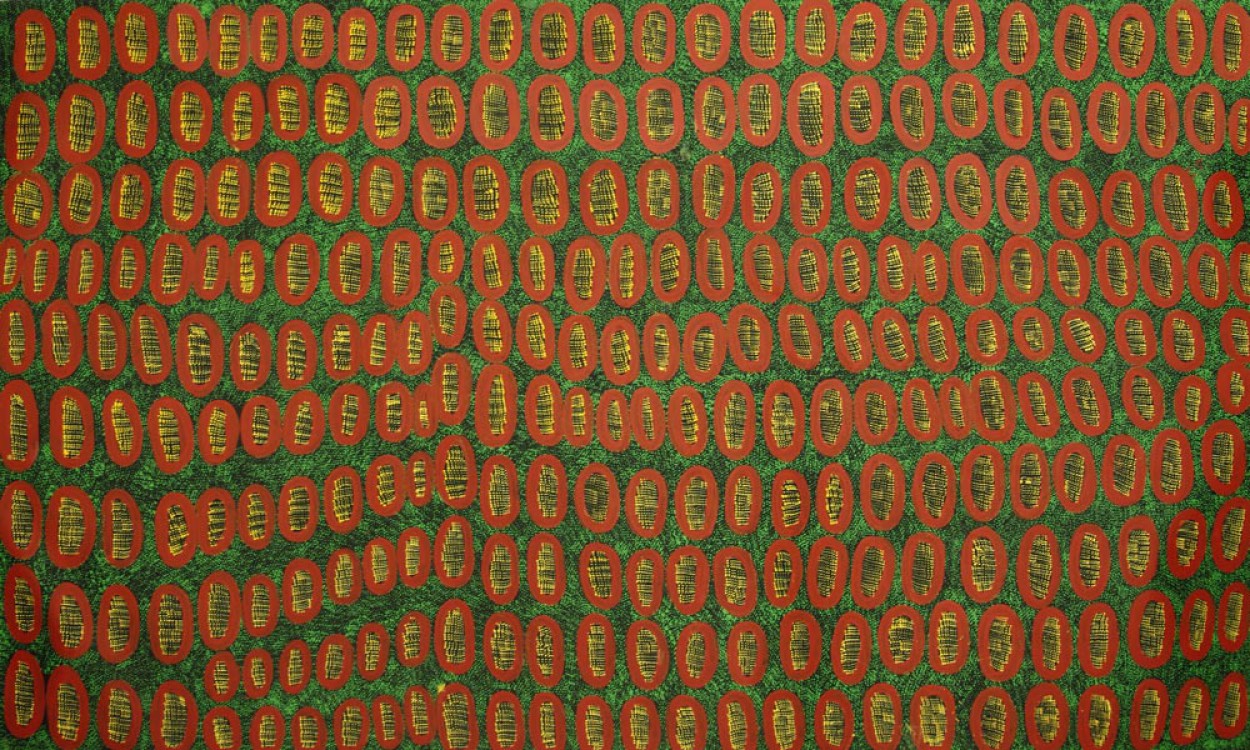 Ngoia Pollard Napaltjarri Father’s Country Australian Aboriginal Art Painting on canvas NP1659