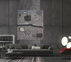 Ngaminya Yinarupa Gibson Nangala (Nungala) Australian Aboriginal Artwork on canvas YN1748