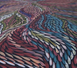 Aboriginal Art Painting on canvas by Jeannie Petyarre Bush Yam Leaf JP1956